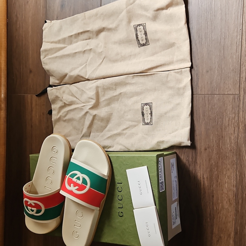 GUCCI SLIDES INTERLOCKING G ORANGE SIZE EU 40 - Picture 15 of 15